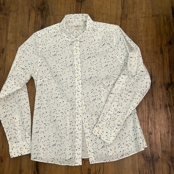 White Long Sleeve Fitted Button Down Shirt - Picture 1 of 8